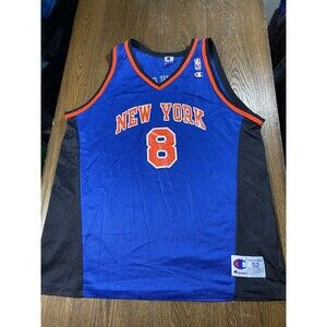 VTG 90s NBA New York Knicks Champion Latrell Sprewell Jersey 52 XXL 24pit2pit